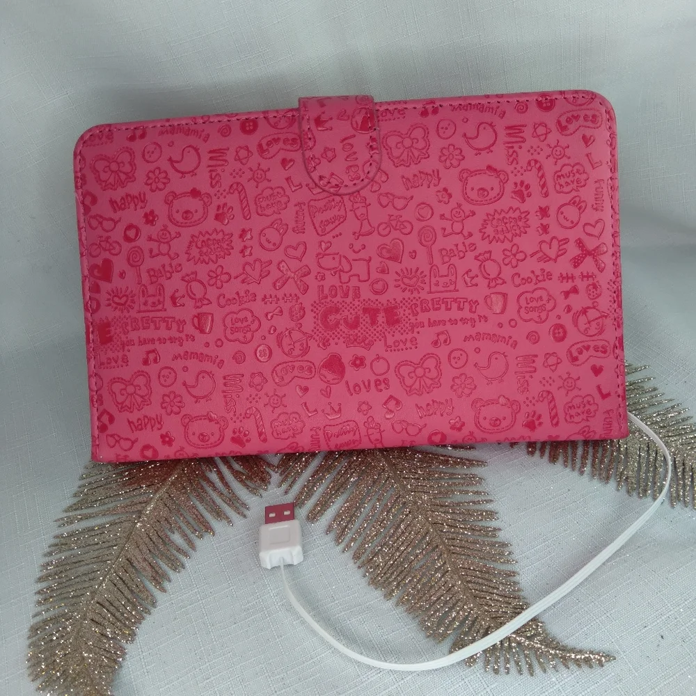 Kawaii pink tablet case with keyboard